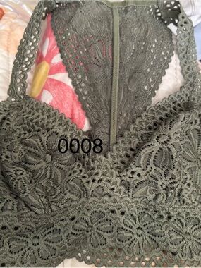 aerie Olive Green Lace Bralette 0008